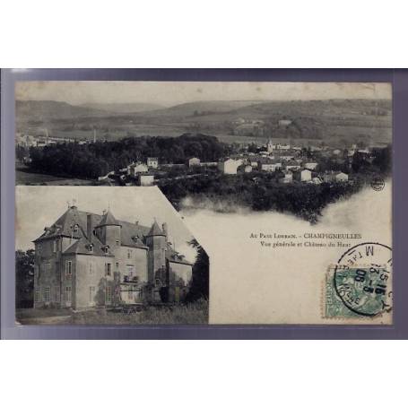 54 - Champigneulles - Vue générale et château du Haut - Voyagé - Dos divisé