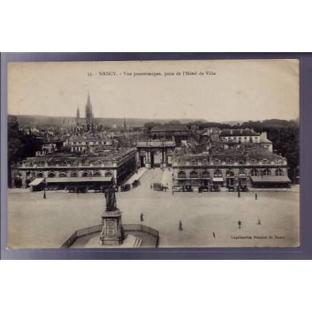 54 - Nancy - Vue panoramique prise de l' Hôtel de Ville - Voyagé - Dos divisé