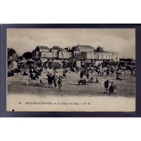 62 - Boulogne-sur-Mer - Le casino et la plage - Voyagé - Dos divisé