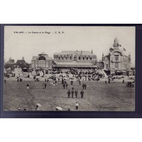 62 - Calais - Le casino et la plage - Non voyagé - Dos divisé