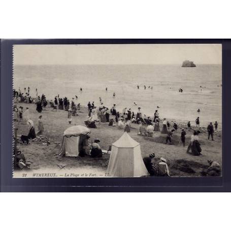 62 - Wimereux - la plage et le fort - Voyagé - Dos divisé