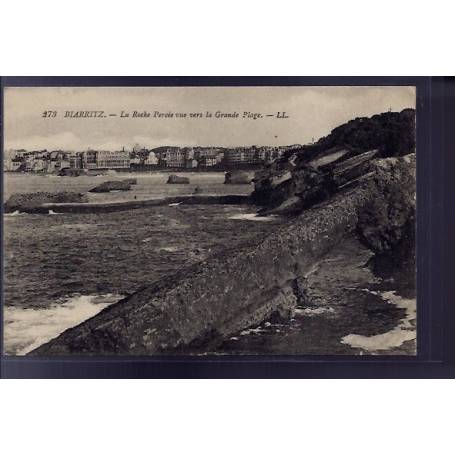 64 - Biarritz - La roche Percée vue vers la Grande plage - Non voyagé - Dos d