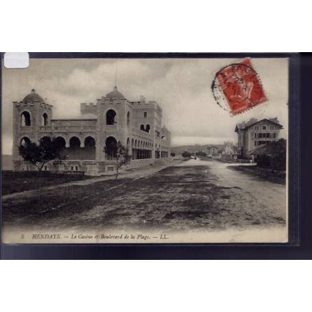 64 - Hendaye - le casino et Boulevard de la plage - Voyagé - Dos divisé