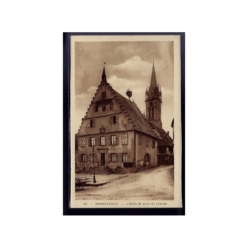 67 - Dambach-la-Ville - l' Hôtel de Ville et l' église - Non voyagé - Dos div