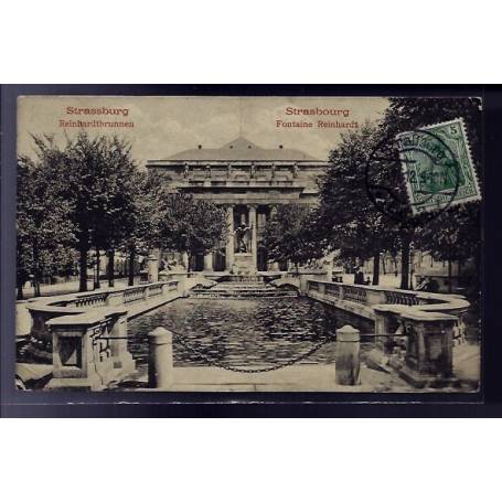 67 - Strasbourg - fontaine Reinhardt - Voyagé - Dos divisé