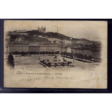 69 - Lyon - Panorama de la Place Bellecour - Voyagé - Dos non divisé