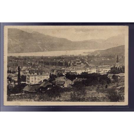 73 - Aix-les-Bains - Vue générale et le lac du Bourget - Voyagé - Dos divisé