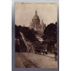 75 - Paris - L' église du Sacré-Coeur et le Funiculaire - Voyagé - Dos divisé