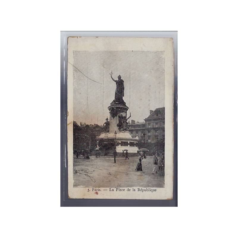 75 - Paris - La place de la République - Non voyagé - Dos non divisé