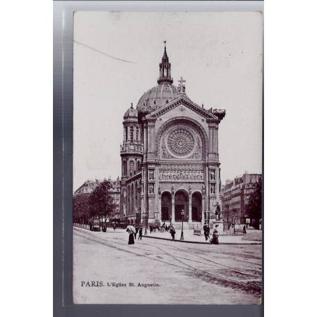 75 - Paris - Eglise St-Augustin -  Voyagé - Dos divisé