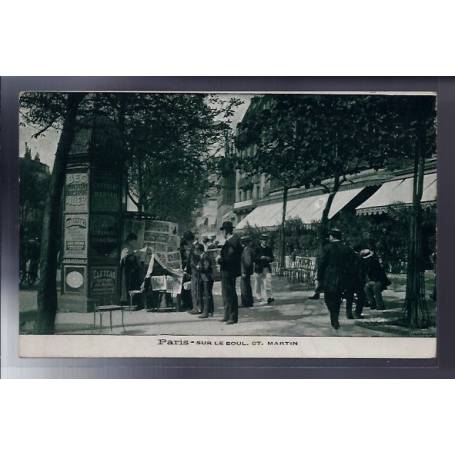 75 - Paris - Sur le Boulevard St-Martin - Voyagé - Dos divisé