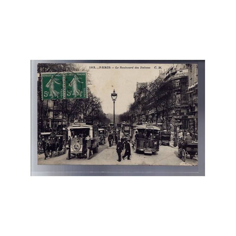 75 - Paris - le Boulevard des Italiens - Voyagé - Dos divisé