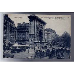 75 - Paris - le Boulevard et la porte St-Denis - Voyagé - Dos divisé