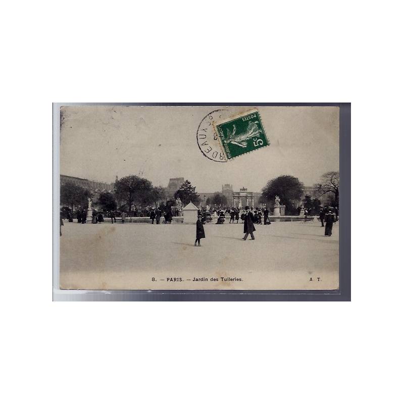 75 - Paris - Jardins des Tuileries - Voyagé - Dos divisé