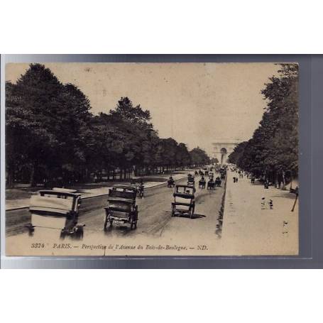 75 - Paris - Perspective de l' Avenue du Bois de Boulogne - Voyagé - Dos divi