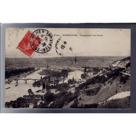 76 - Environs de Rouen - Bon-secours - Vue générale vers Rouen - Voyagé - D