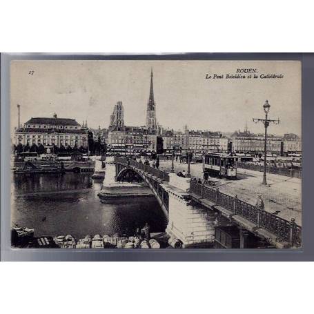 76 - Rouen - le pont Boïeldieu et la Cathédrale - Non voyagé - Dos divisé