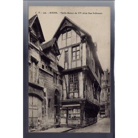 76 - Rouen - vieille maison du XVe siècle rue St-Romain - Non voyagé - Dos 