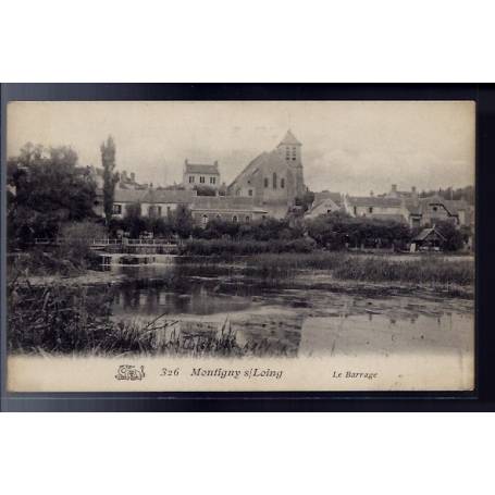 77 - Montigny-sur-Loing - le barrage - Voyagé - Dos divisé