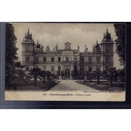 77 - Ferrières-en-Brie - Château- façade - Voyagé - Dos divisé