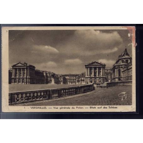 78 -  Versailles - vue générale du Palais - Non voyagé - Dos divisé