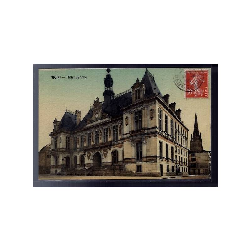 79 - Niort - Hôtel de Ville - Voyagé - Dos divisé