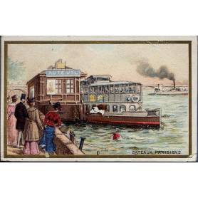 Chromo - Les bateaux parisiens - Bon état - 6.5 cm x 10.5 cm