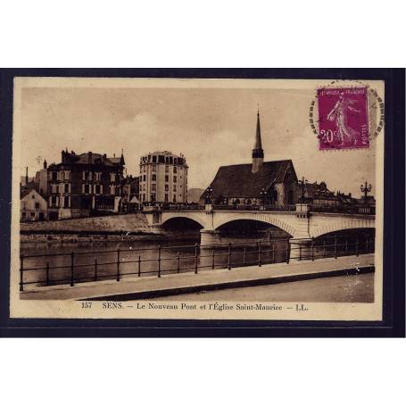 89 - Sens - le nouveau Pont et l' église Saint-Maurice - Voyagé - Dos divis