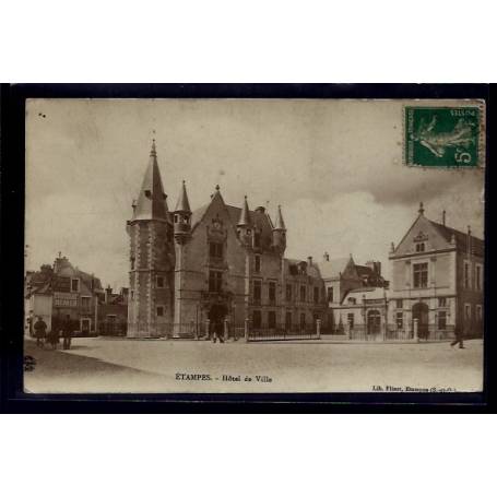 91 - Etampes - Hôtel de Ville - Voyagé - Dos divisé