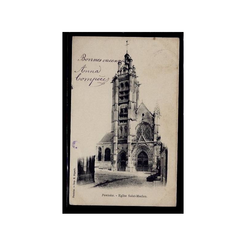 95 - Pontoise - Eglise St-Maclou - Voyagé - Dos non divisé