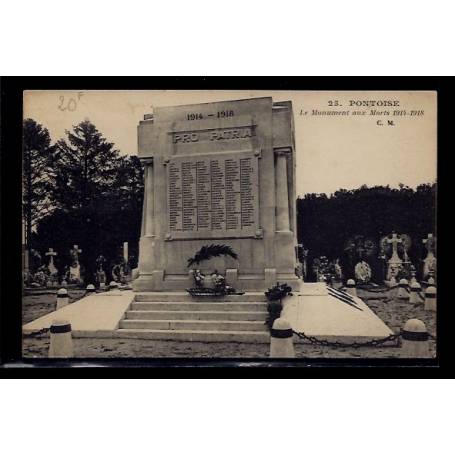 95 - Pontoise - Le Monument aux morts 1914-1918 - Voyagé - Dos divisé