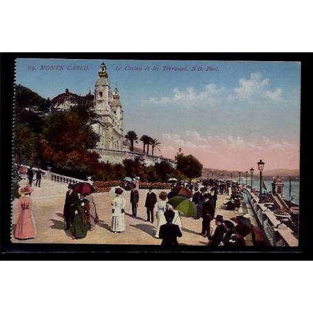 Monaco - Monté-Carlo -  le casino et les terrasses - Non voyagé - Dos divis