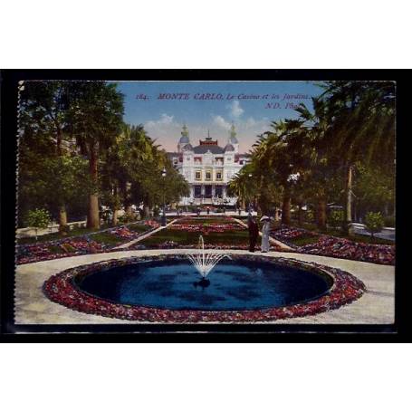 Monaco - Monté-Carlo - les  jardins et le casino - Non voyagé - Dos divisé