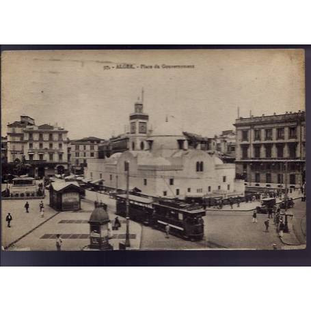 Algérie - Alger - Place du Gouverneur - Tramway - Beau plan